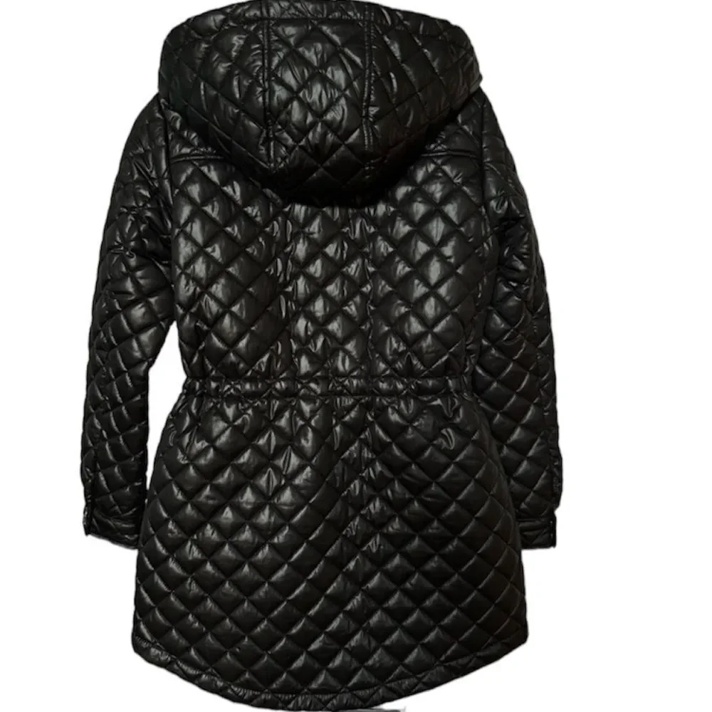 Kate Spade NWT black quilted jacket‎ with removable hood